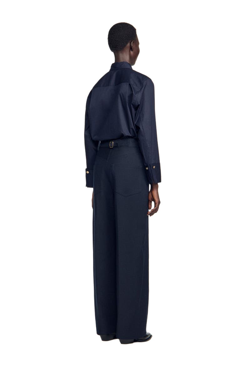 Wool suit trousers, Alternate, color, Navy blue