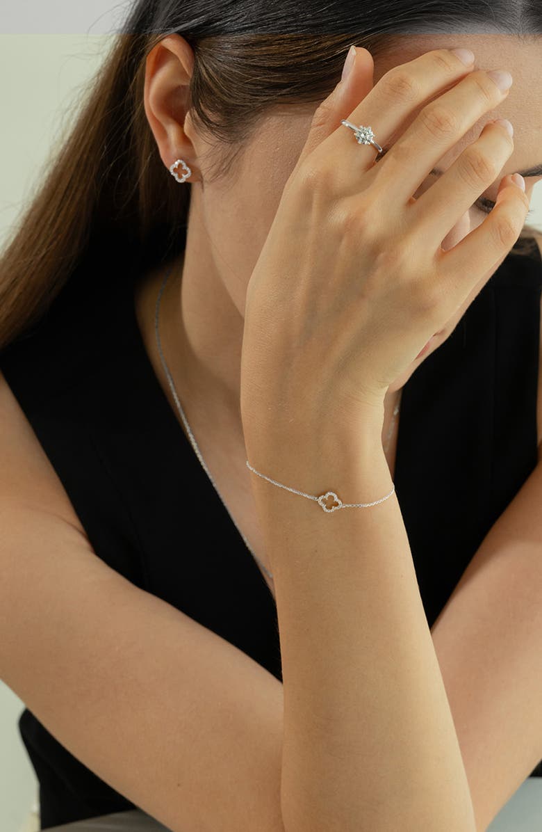 Bearfruit Jewelry Sterling Silver 18k Gold Plated Aria Clover Bracelet Holiday Gift Idea, Alternate, color, Silver