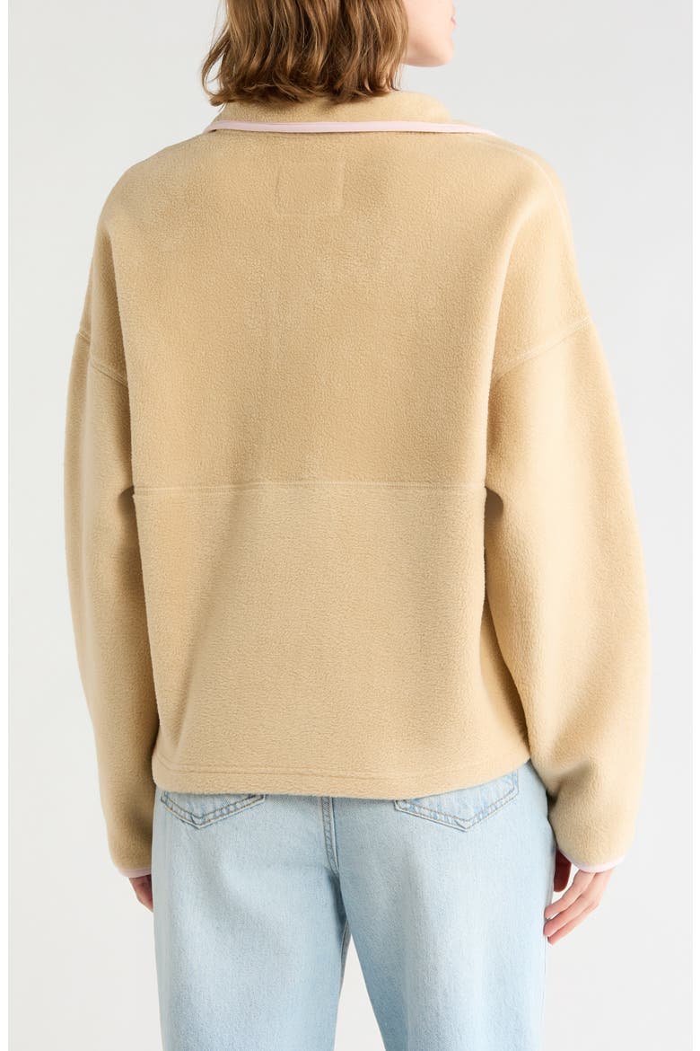 Soft Faux Shearling Half-Zip Pullover, Alternate, color, WARM SAND