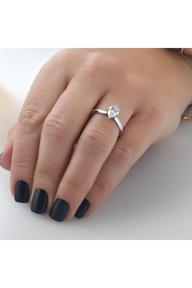 1 Ct Pear Shape Diamond Engagement Ring Lab Grown 14k Gold, Alternate, color, 14k White Gold