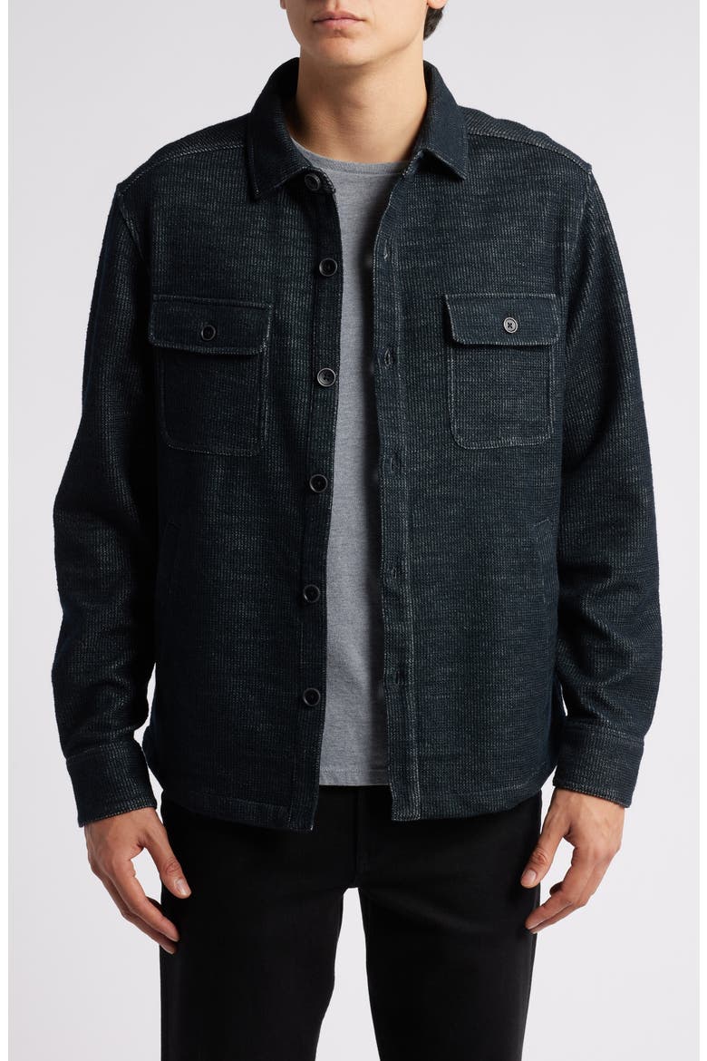 Calbrun Cotton Blend Knit Overshirt, Main, color, NAVY