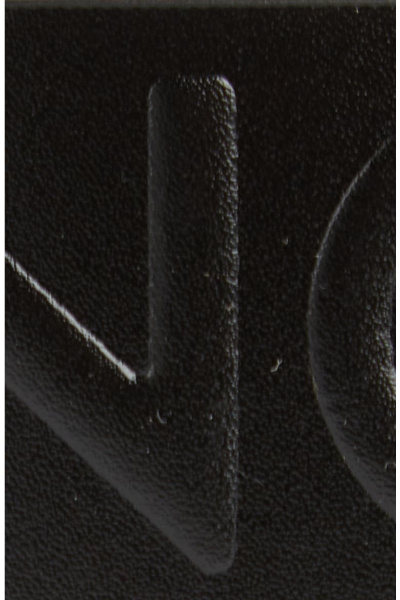 Bessy Embossed Logo Leather Belt, Alternate, color, BLACK