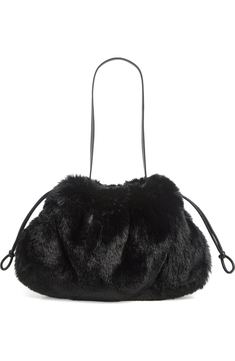 COS Faux Fur Clutch, Main, color,