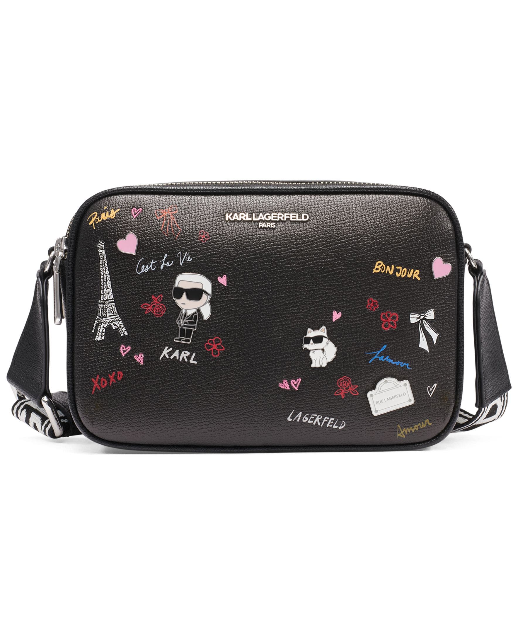 KARL LAGERFELD PARIS Maybelle Crossbody, Main, color, Black/Multi
