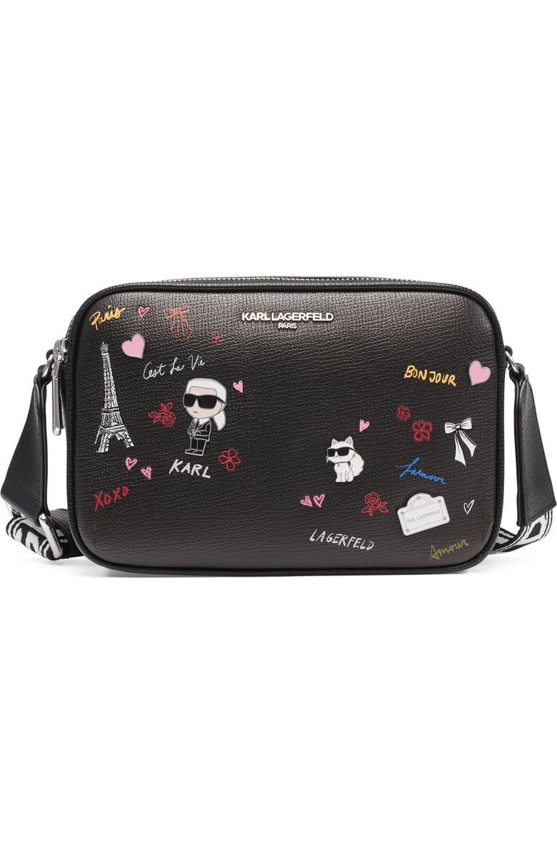 KARL LAGERFELD PARIS Maybelle Crossbody, Main, color, Black/Multi