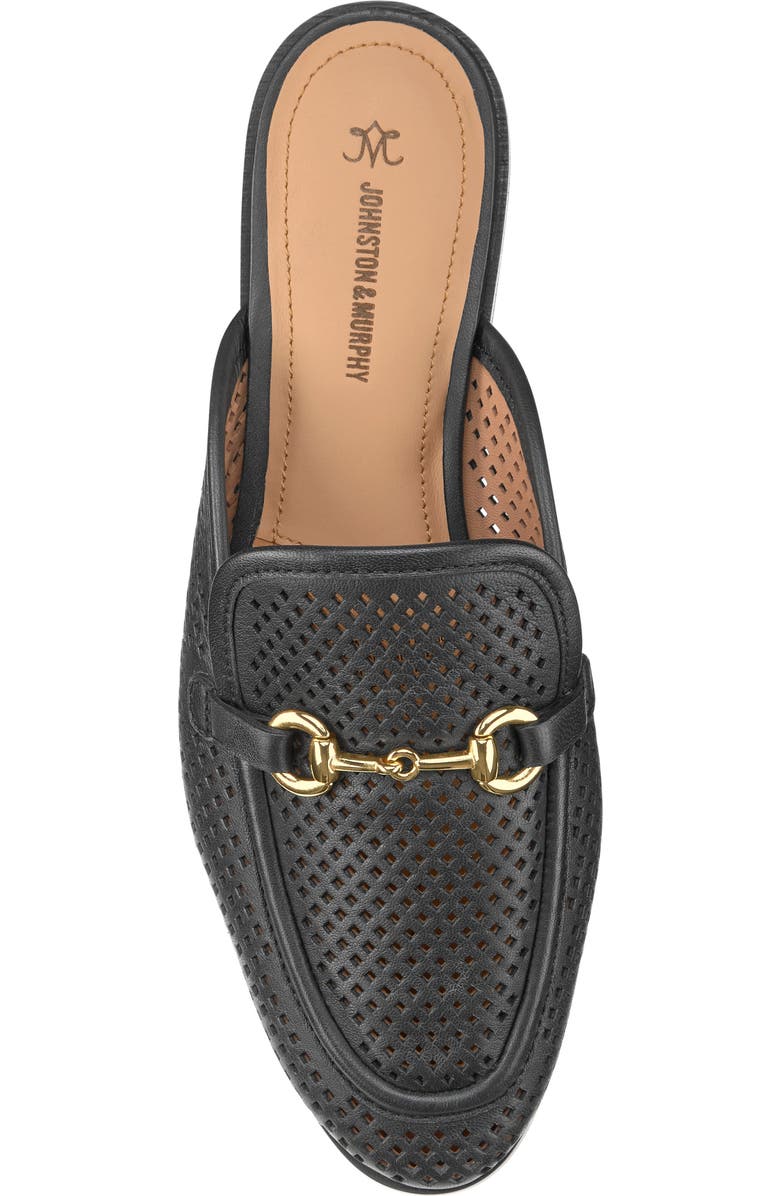 Johnston & Murphy Ali Perforated Bit Mule, Alternate, color, Black Glove Leather