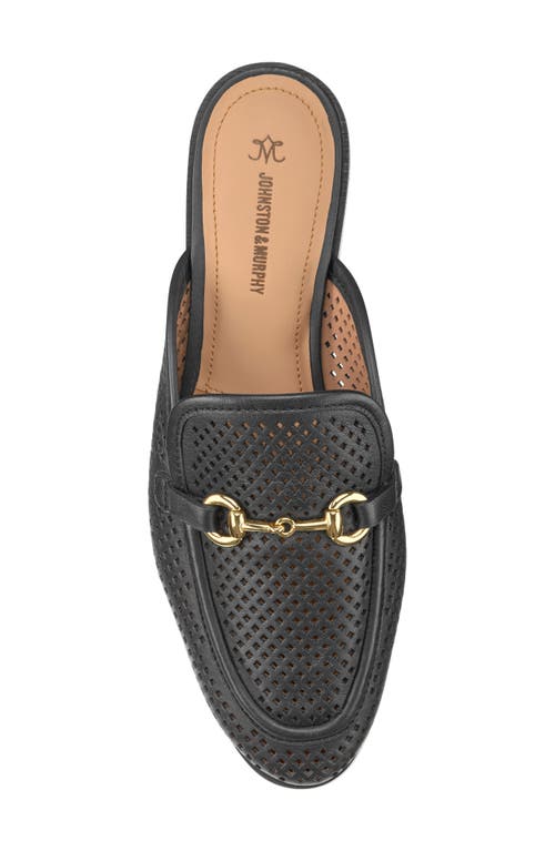 Johnston & Murphy Ali Perforated Bit Mule In Black Glove Leather