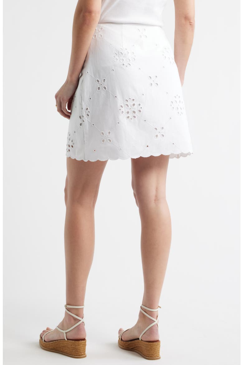 Eyelet Lace Miniskirt, Alternate, color, WHITE