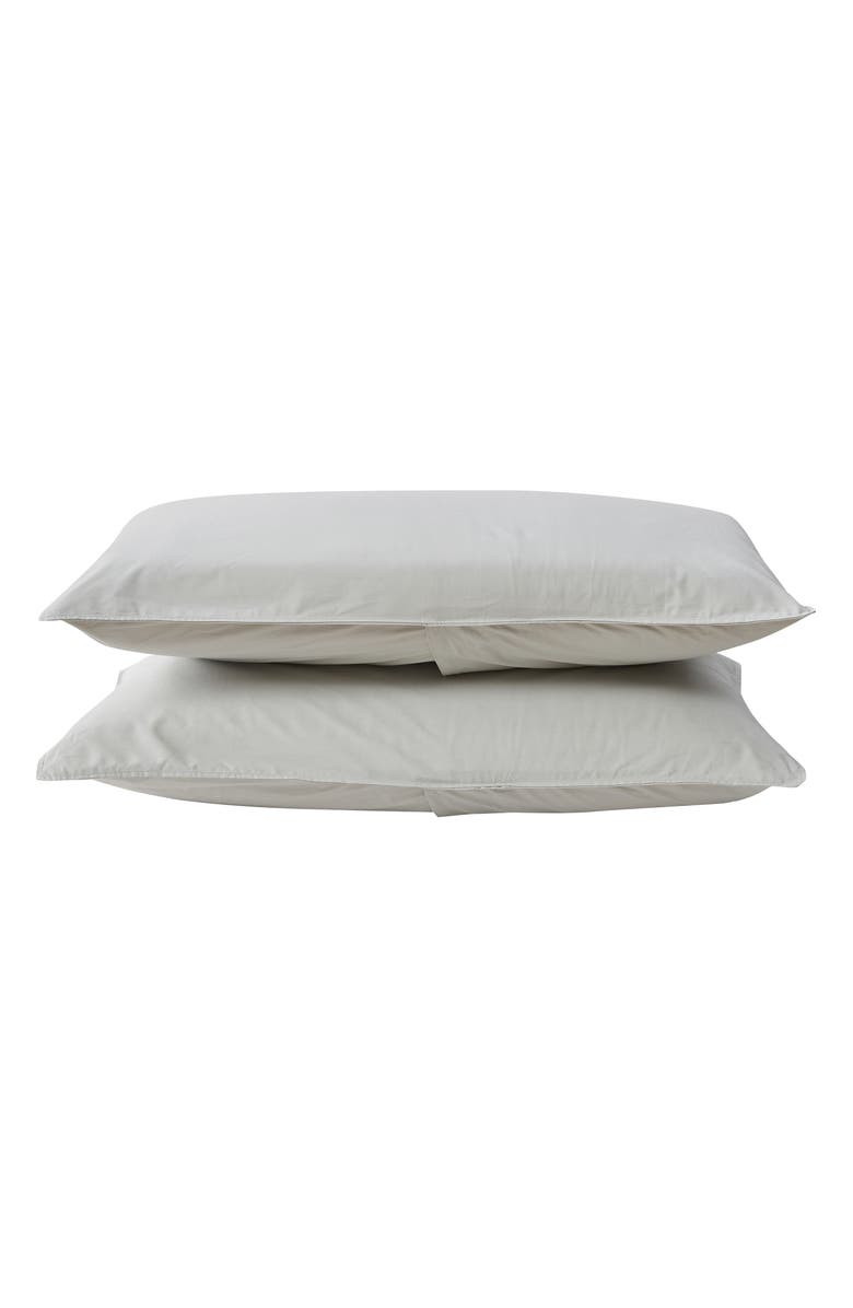 Verlee Cotton Percale Set of 2 Standard Shams, Main, color, Glacier