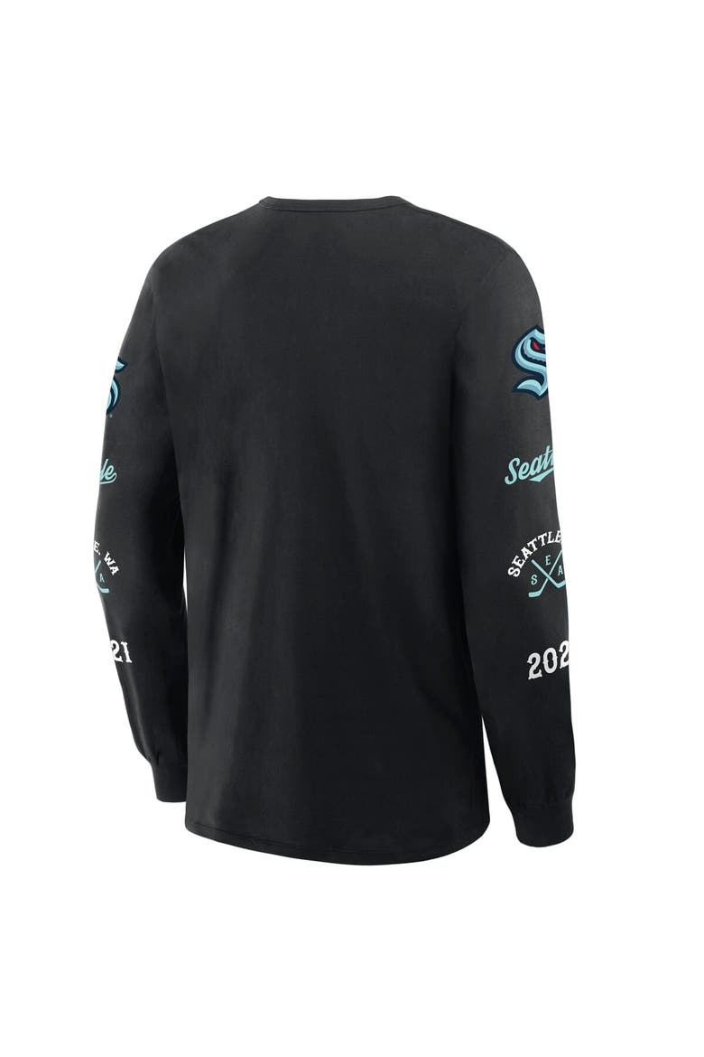 Men's Fanatics Black Seattle Kraken Boxed In Legacy Long Sleeve T-Shirt, Alternate, color, Black