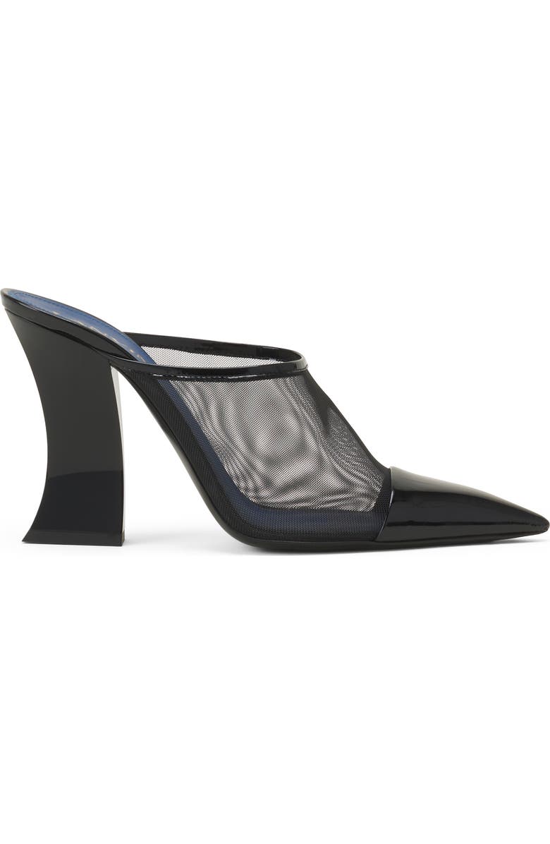Lanvin Nocturne Mule In Mesh And Patent Leather, Main, color, Black