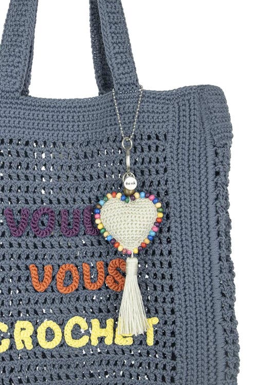 The Sak Yarnicharmz Crochet Heart Dangle In Metallic