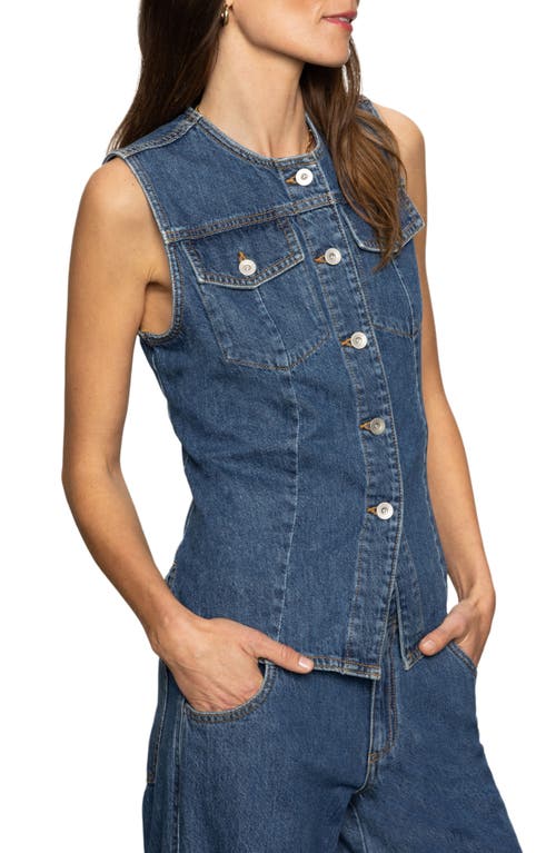 Sanctuary Maritime Denim Vest In Perfect Storm