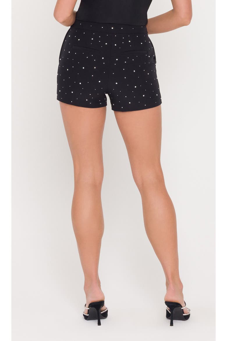 Theo Crystal Crepe Shorts, Alternate, color, Black