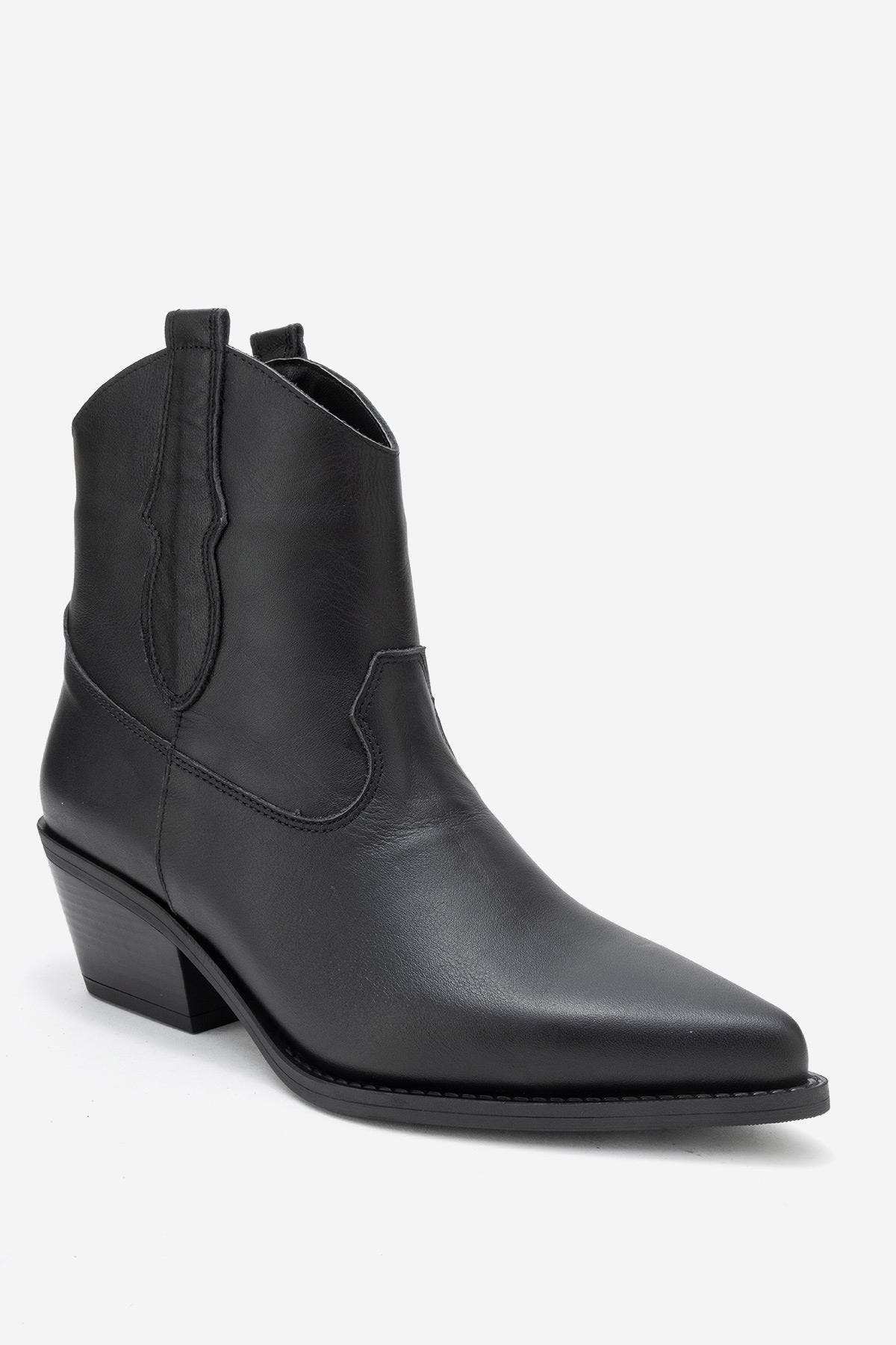 Forever & Always Shoes Elia Leather Western Boot, Main, color, Black