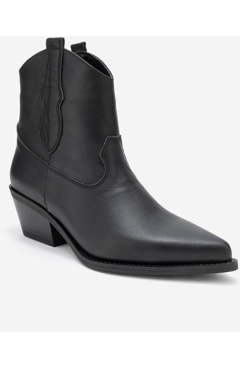 Forever & Always Shoes Elia Leather Western Boot, Main, color, Black