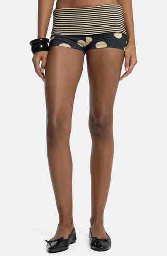 Mixed Print Foldover Waist Shorts