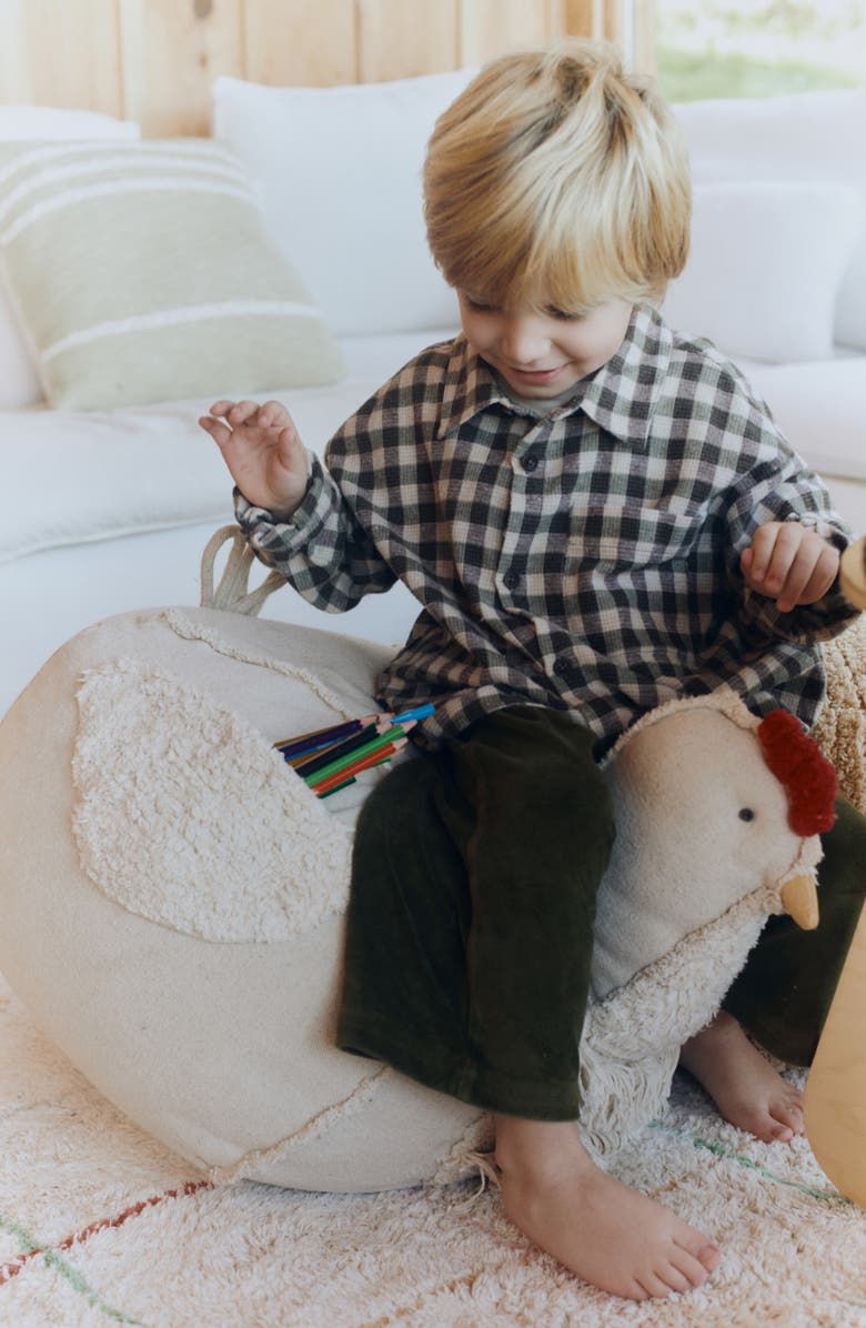 Lorena Canals Chicken Pouf, Alternate, color, Natural Red Honey