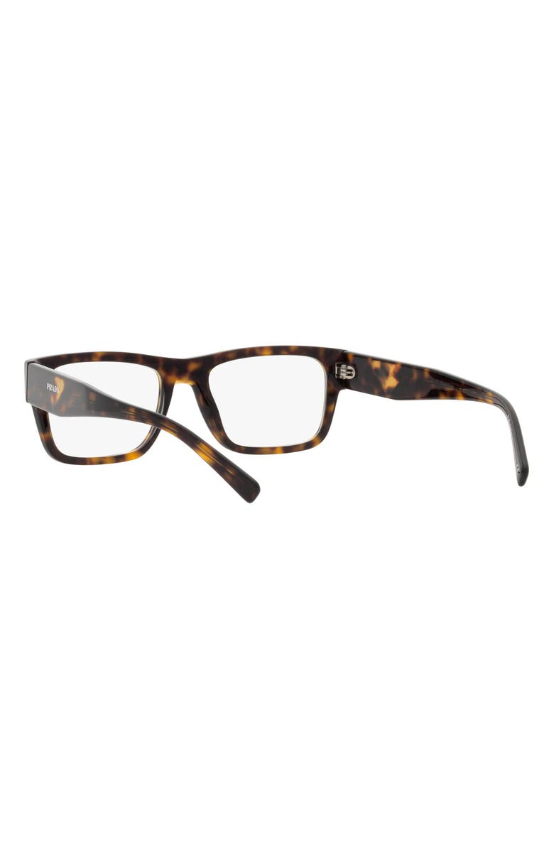 Prada 54mm Rectangular Optical Glasses, Alternate, color, Havana