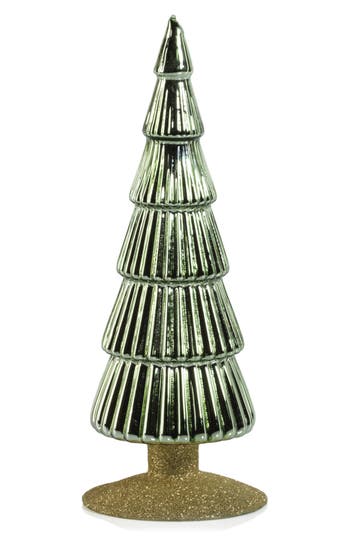 Zodax Set Of 2 Dembe Glass Tree Figurines In Green