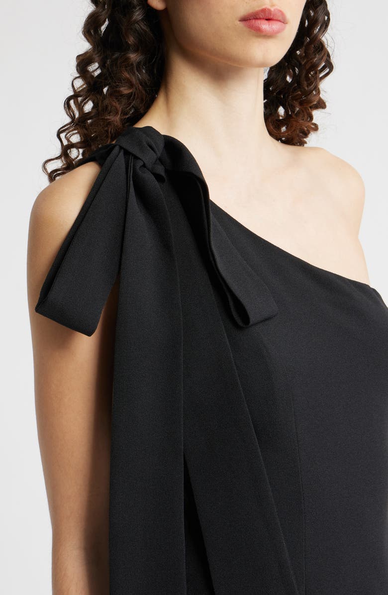 Julia Jordan Bow One-Shoulder Cocktail Dress, Alternate, color, Black
