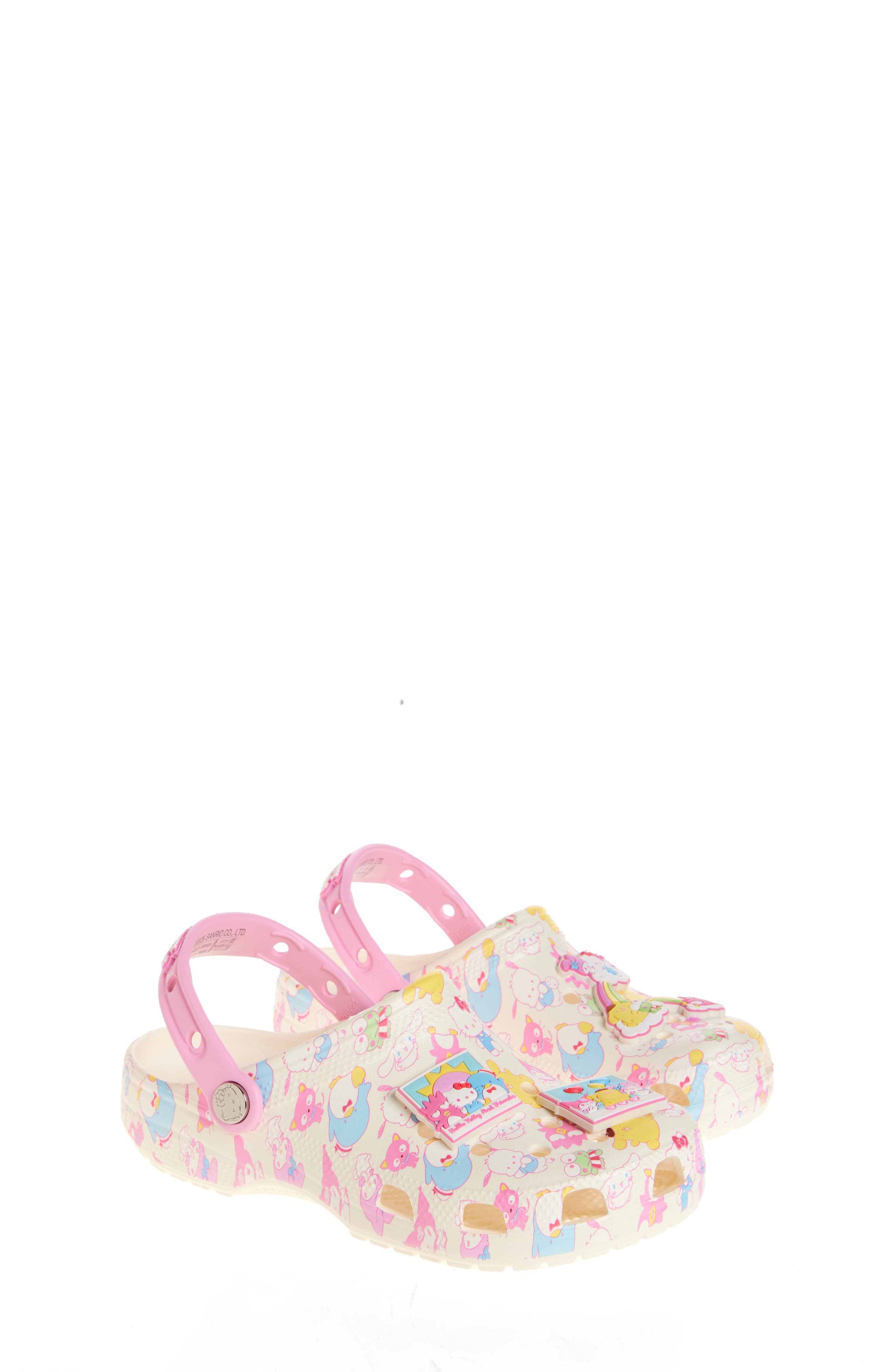 CROCS x Hello Kitty Kids' Classic Clog, Main, color, Ivory/ Pink Multi