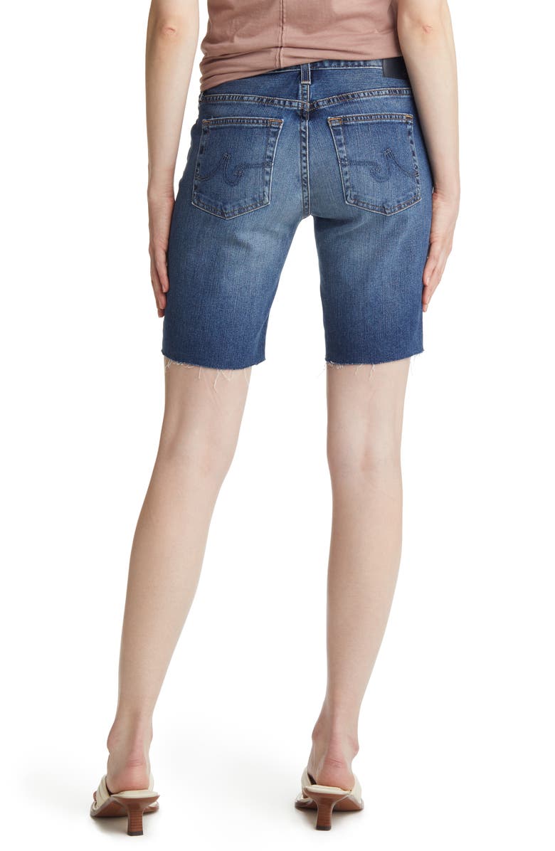 AG Nikki Raw Hem Denim Bermuda Shorts, Alternate, color, 