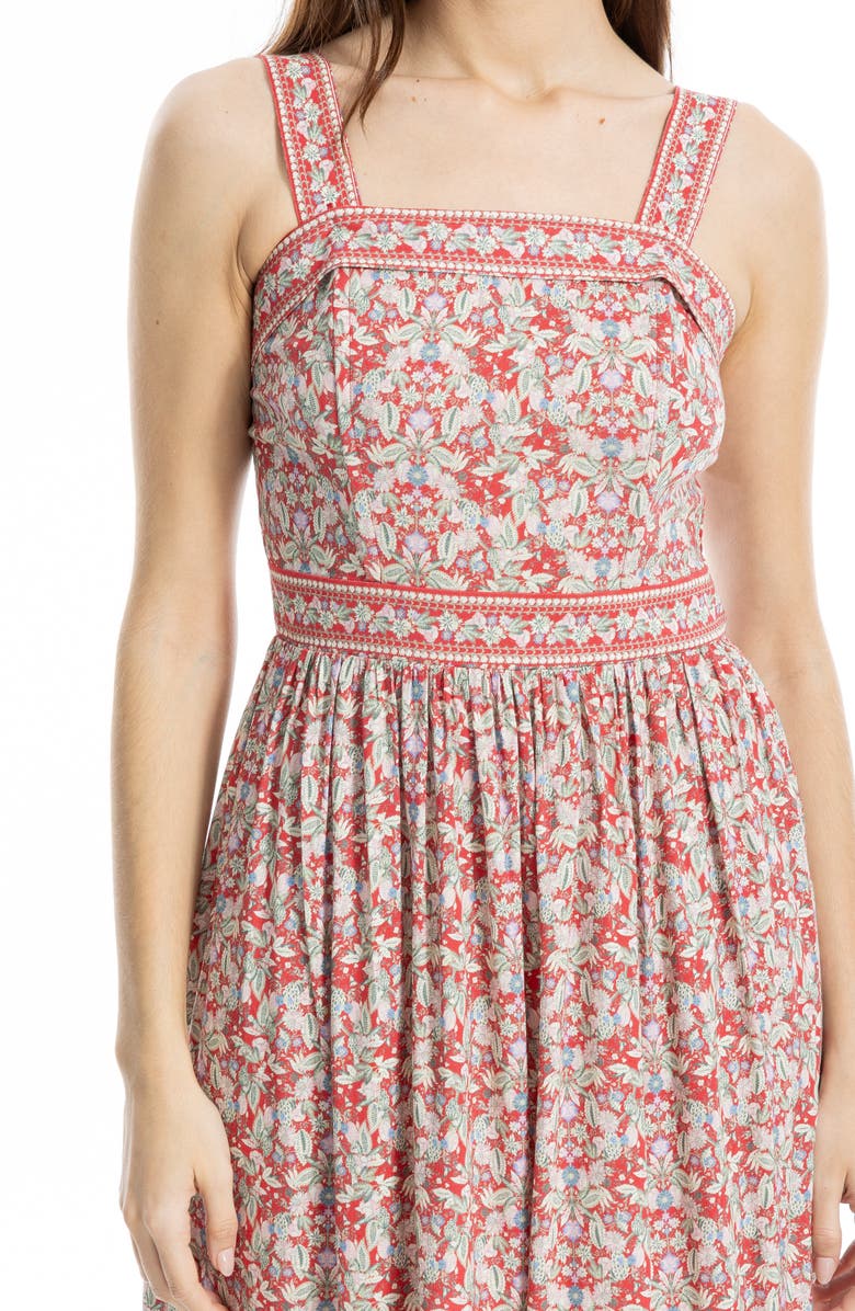 MAX STUDIO Print Fit & Flare Maxi Dress, Alternate, color, Claret/ Cream Paisly Harmony