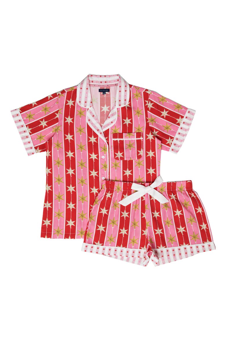 Katie Kime Tree Topper Pajama Shorts Set, Alternate, color, Red