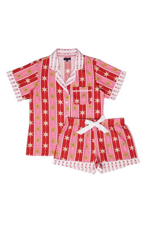 Katie Kime Tree Topper Pajama Shorts Set In Pink
