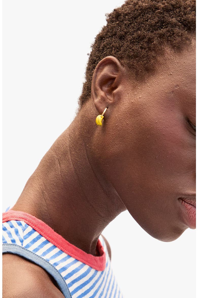 La Banane Huggie Earrings, Alternate, color, YELLOW