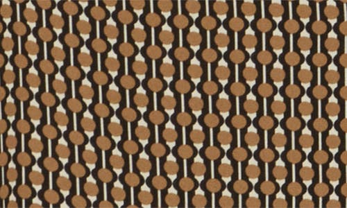 Max Studio Circle Stripe Long Sleeve Button-up Shirt In Brown