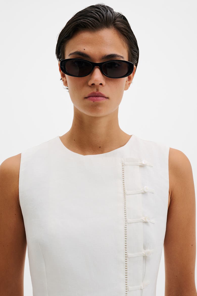 Arwen Button Detailed Vest, Alternate, color, White