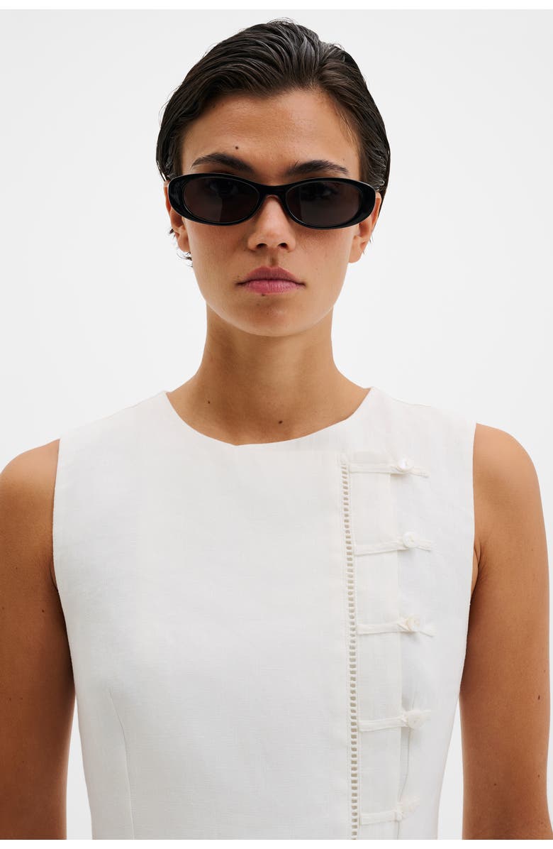 Malina Arwen Button Detailed Vest, Alternate, color, White