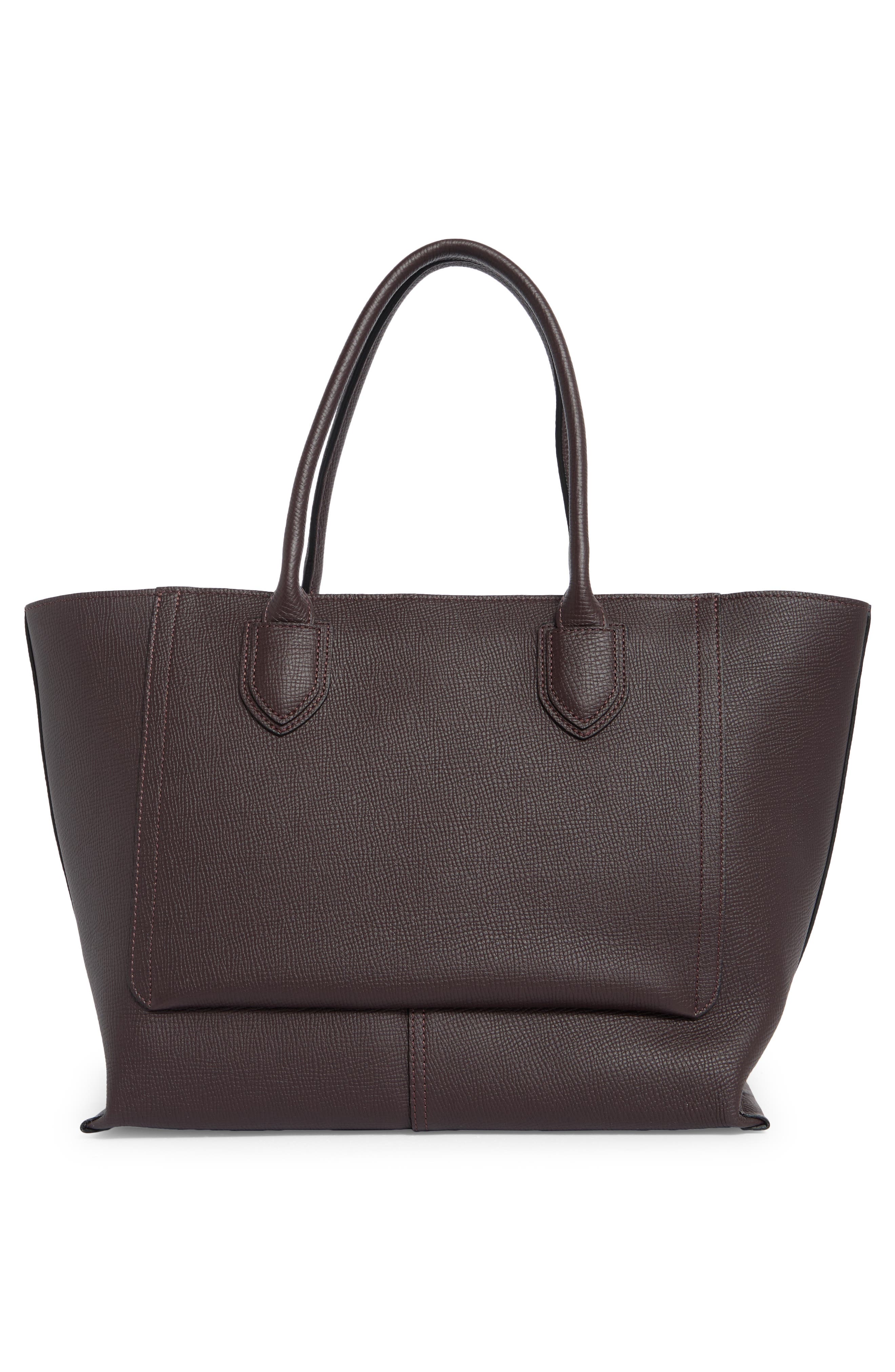Longchamp Mailbox Large Leather Tote Bag, Alternate, color, Eggplant