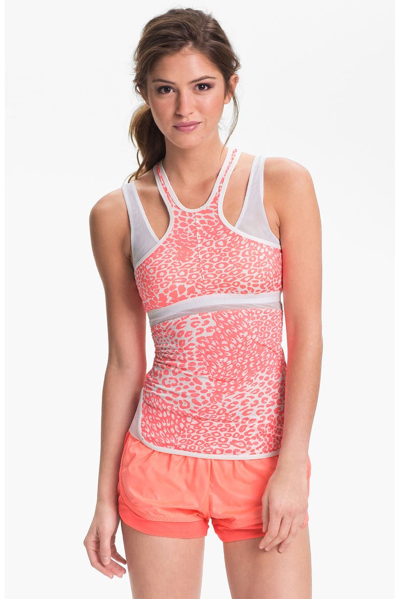 'Run Performance' Print Tank, Main, color, WHITE/ TURBO