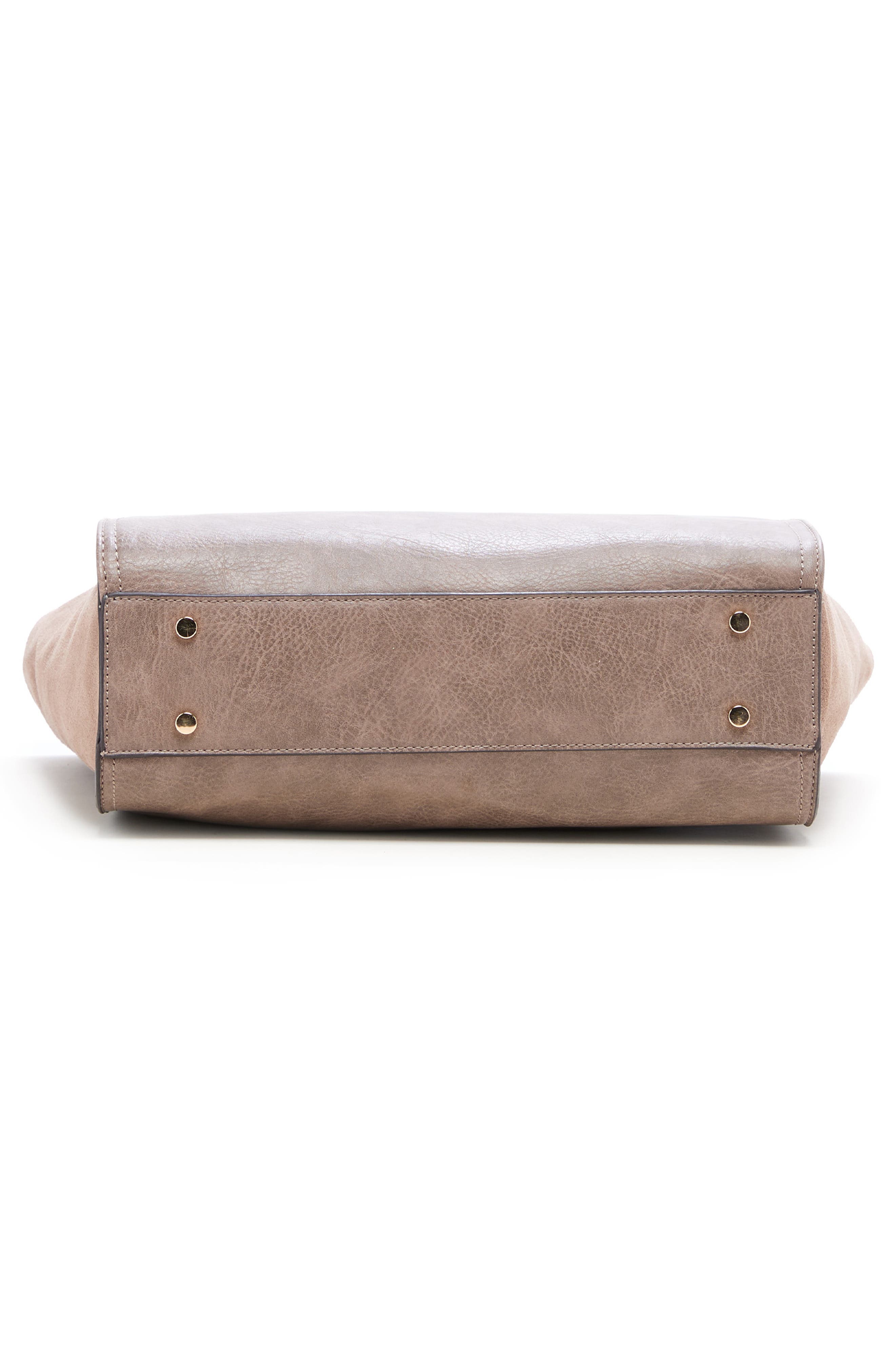 Chele 2 Faux Leather & Genuine Suede Tote, Alternate, color, MUSHROOM