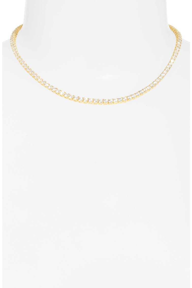 Classic Cubic Zirconia Tennis Necklace, Alternate, color, GOLD