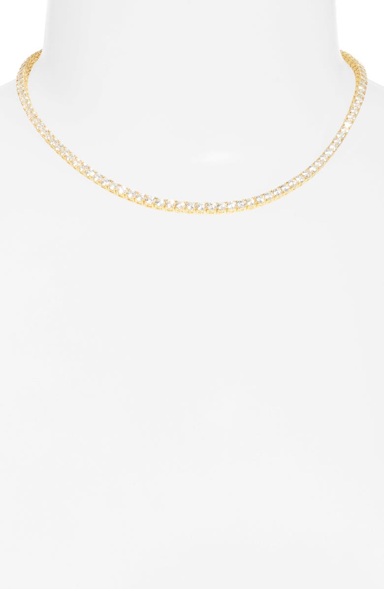 SHYMI Classic Cubic Zirconia Tennis Necklace, Alternate, color, Gold