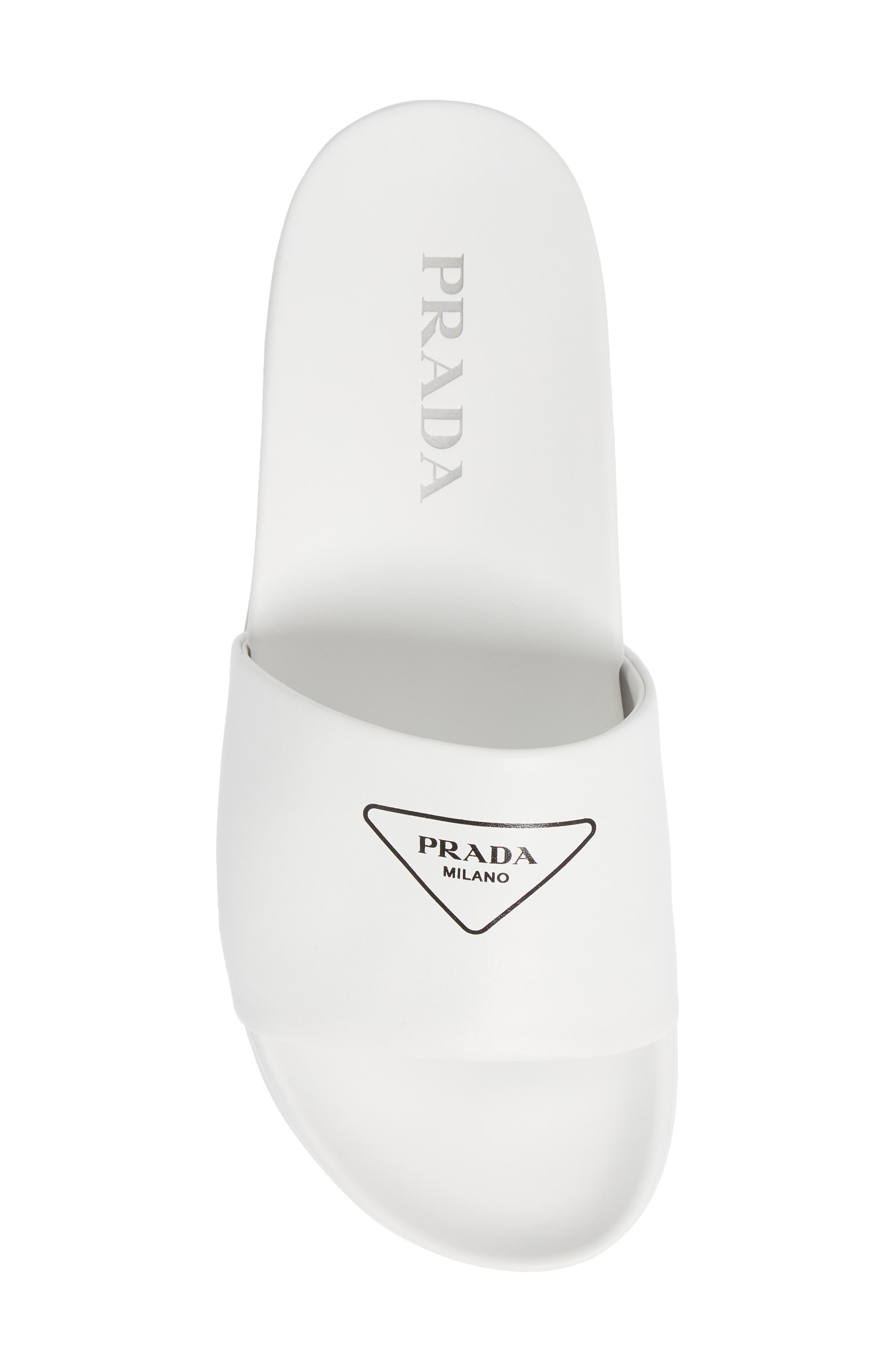Logo Slide Sandal, Alternate, color, BIANCO