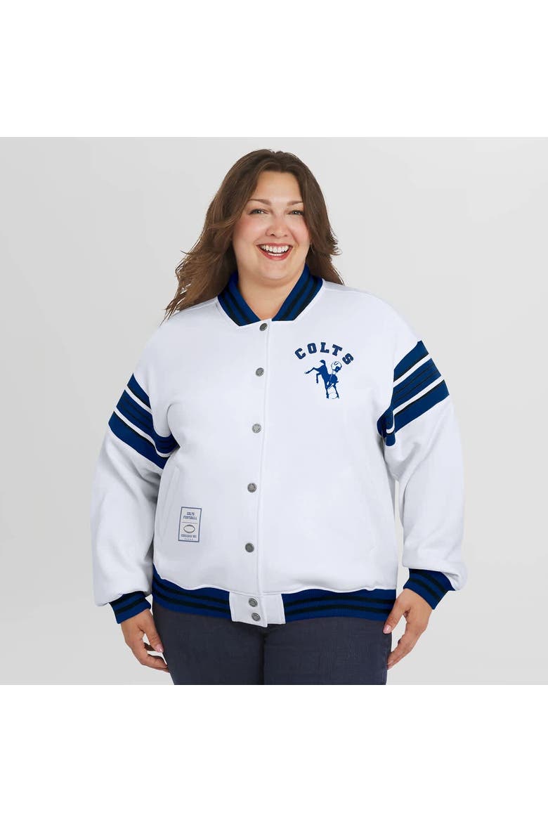 Women's WEAR by Erin Andrews White Indianapolis Colts Plus Size Full-Snap Fleece Sweatshirt Jacket, Alternate, color, White