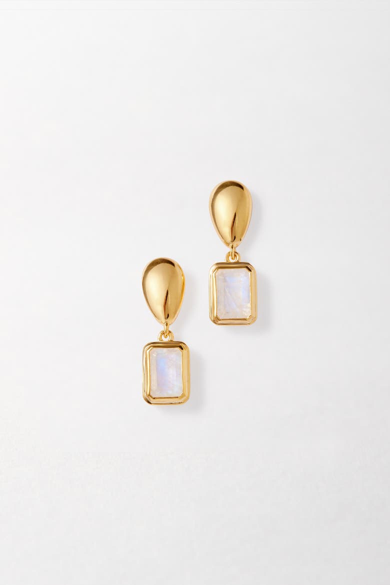 Pebble Birthstone Drop Earrings, Main, color, Moonstone (June)