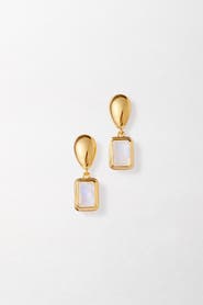 Edge of Ember Pebble Birthstone Drop Earrings