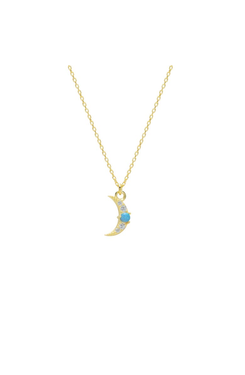 Spero London Crescent New Moon Opal Sterling Silver Necklace, Main, color, Blue