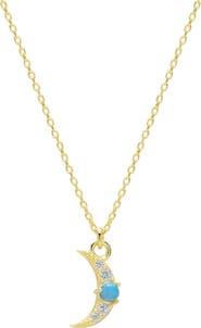 Spero London Crescent New Moon Opal Sterling Silver Necklace