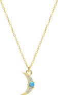 Spero London Crescent New Moon Opal Sterling Silver Necklace