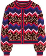 Boden Abi Mixed Print Jacquard Cardigan