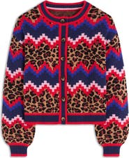 Boden Abi Mixed Print Jacquard Cardigan