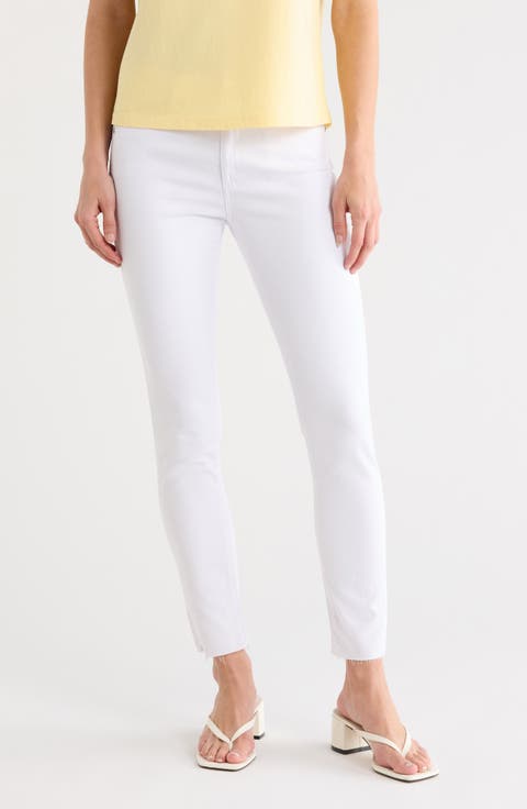 Farrah Mid Rise Ankle Skinny Jeans (Pearl White)
