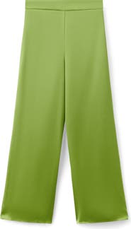 MANGO Satin Ankle Wide Leg Pants